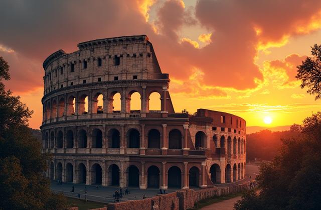 ローマのコロッセオ - イタリアの壮大な古代遺跡、歴史と文化の中心。