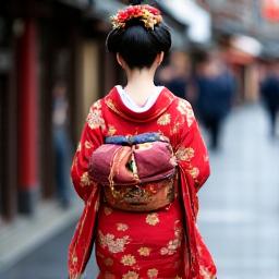 京都の花見小路を歩く芸者