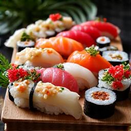 新鮮な寿司の盛り合わせ